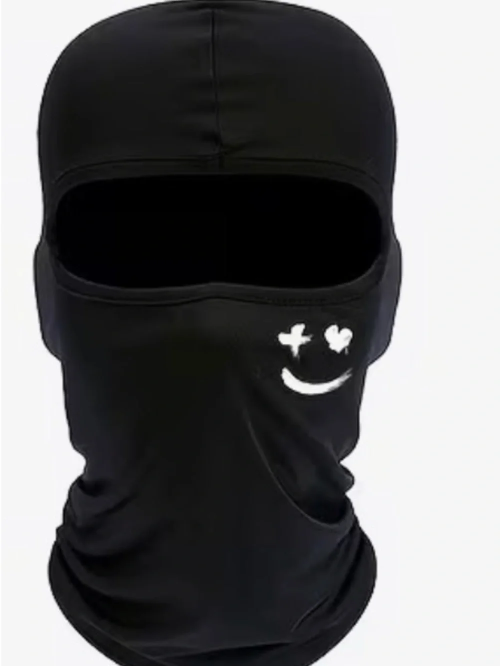 Kids Black Swim Balaclava with Smiley Accent